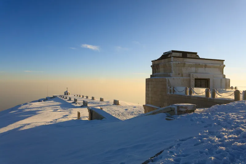 Winter View From Monte Grappa First World War Memorial Italy
