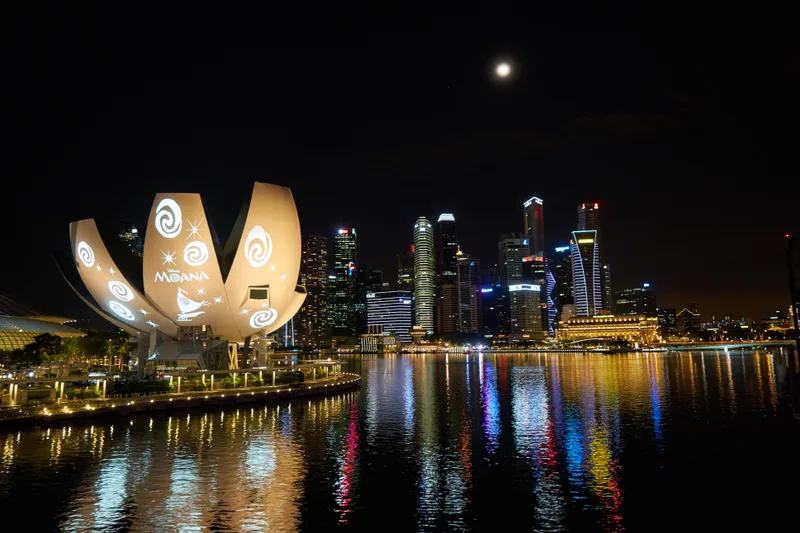 Wonderful Urban Night Water Beautiful