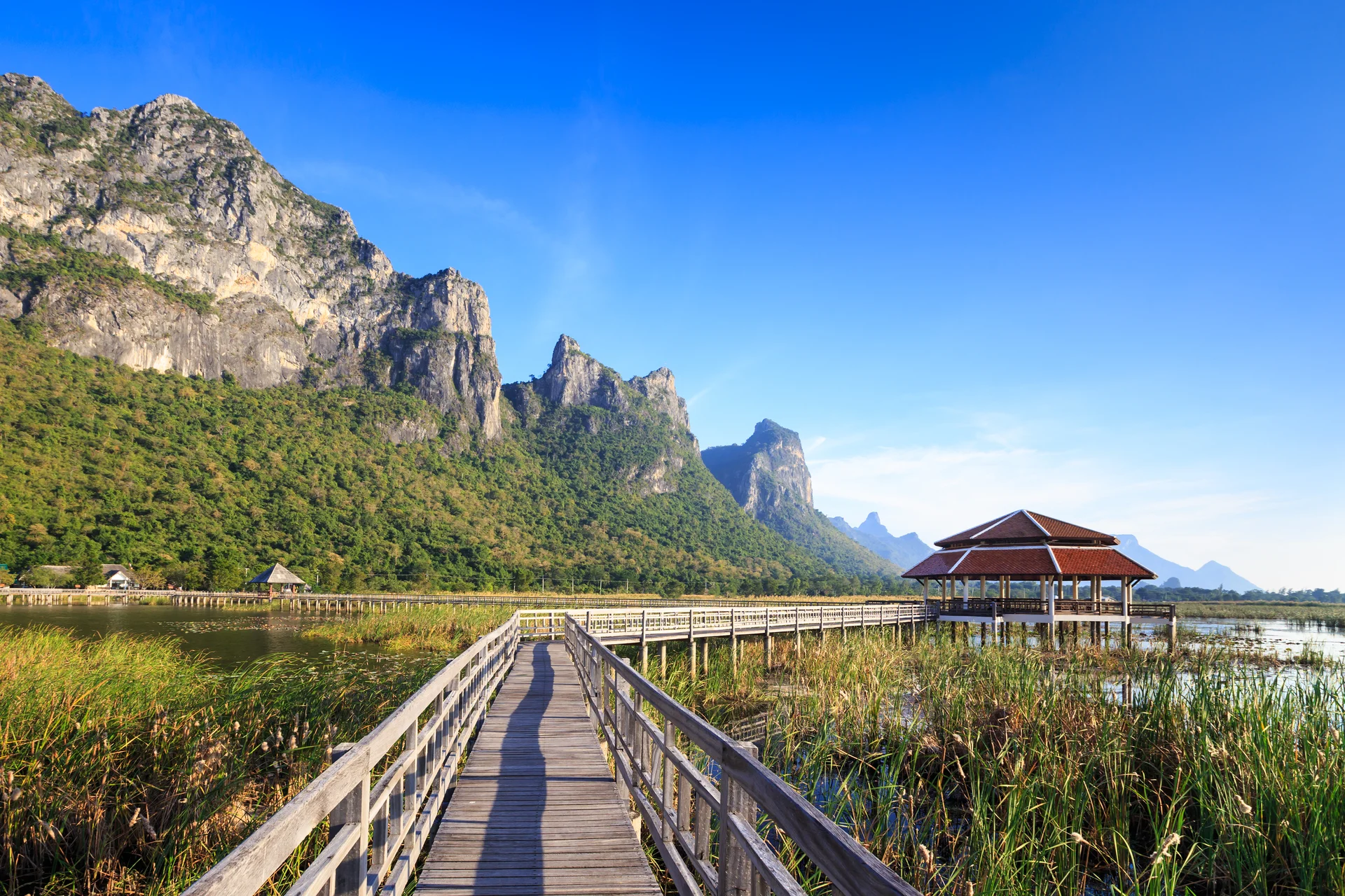 Wooden Bridge Lake Sam Roi Yod National Park Prachuap Khiri Khan Thailand. Nature wallpaper. 4000×2667px. Free download fo…